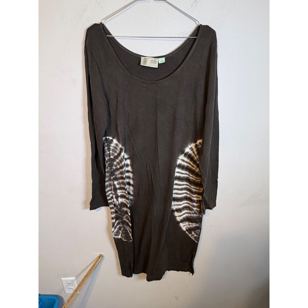 Saturday Sunday Womens Dress Tie Dye Side Panels Brown LP